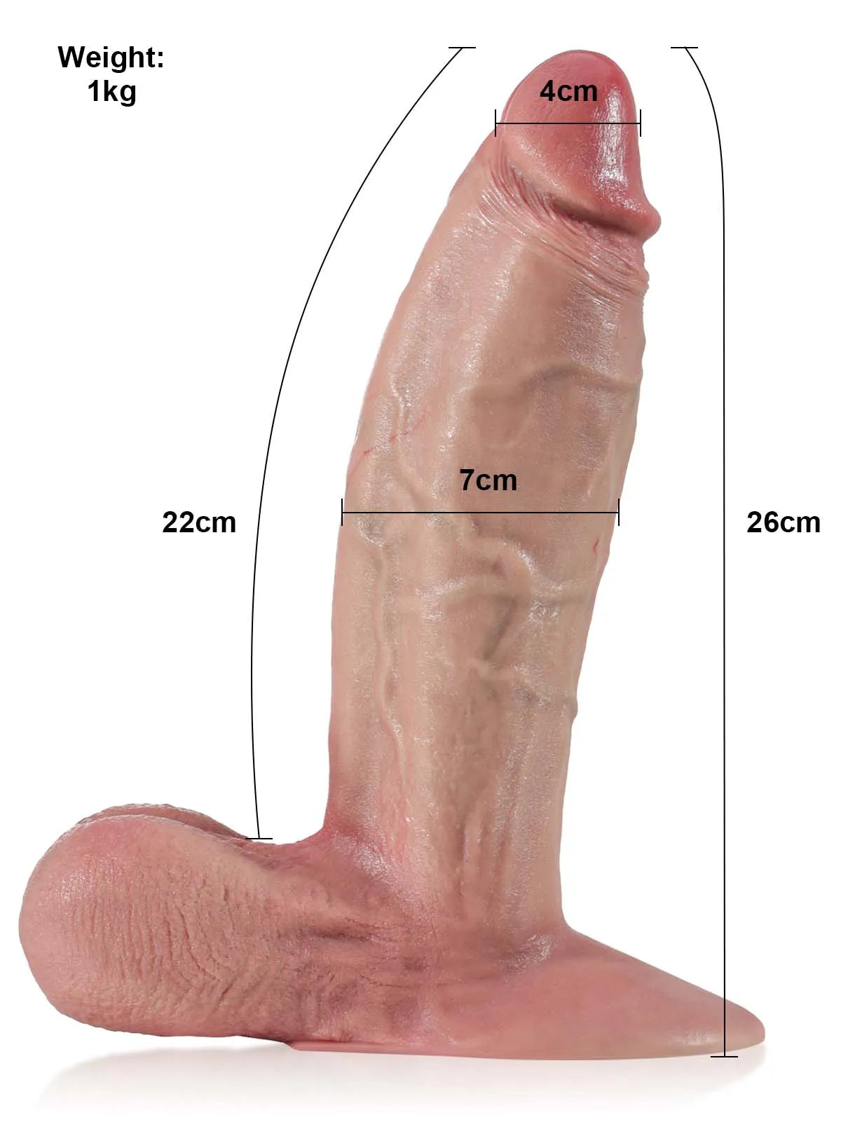 Daniele – Dildo grande e spesso con Vac-U-Lock e testicoli oscillanti 26 cm