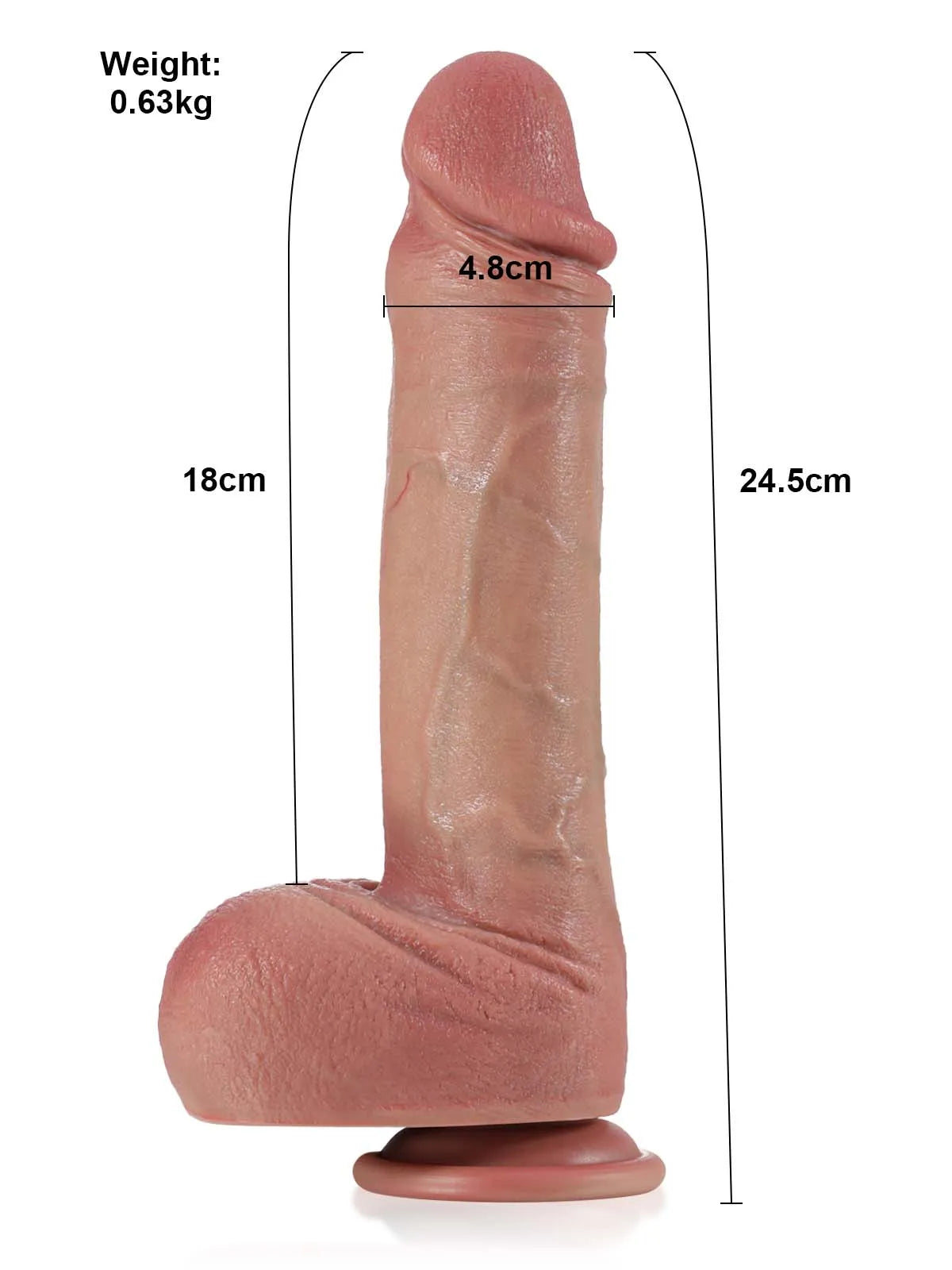 Elio – Dildo realistico morbido con vene e testicoli mobili 24,5 cm