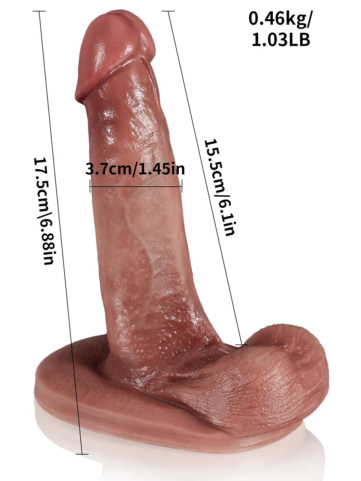 Giacomo – Dildo realistico con pelle scorrevole per principianti 17,5 cm