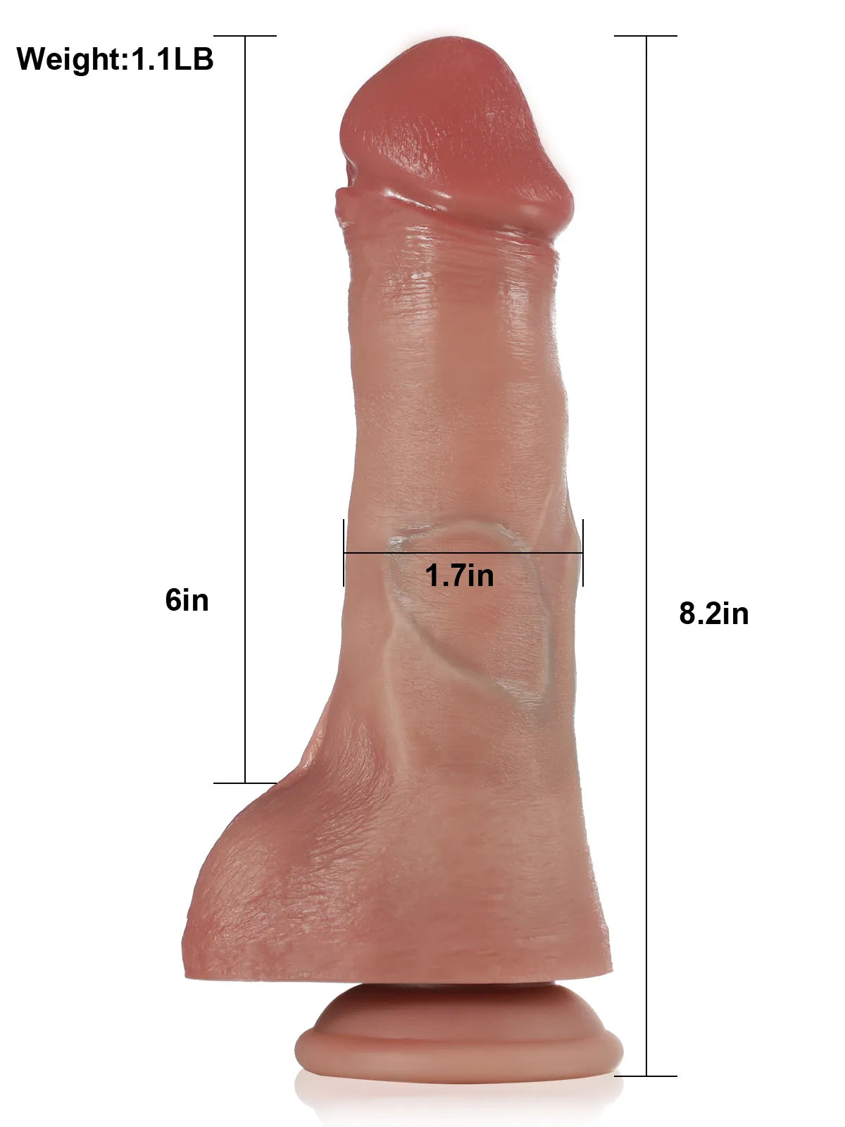 Cesare – Dildo spingente, vibrante e riscaldante con telecomando 20,8 cm