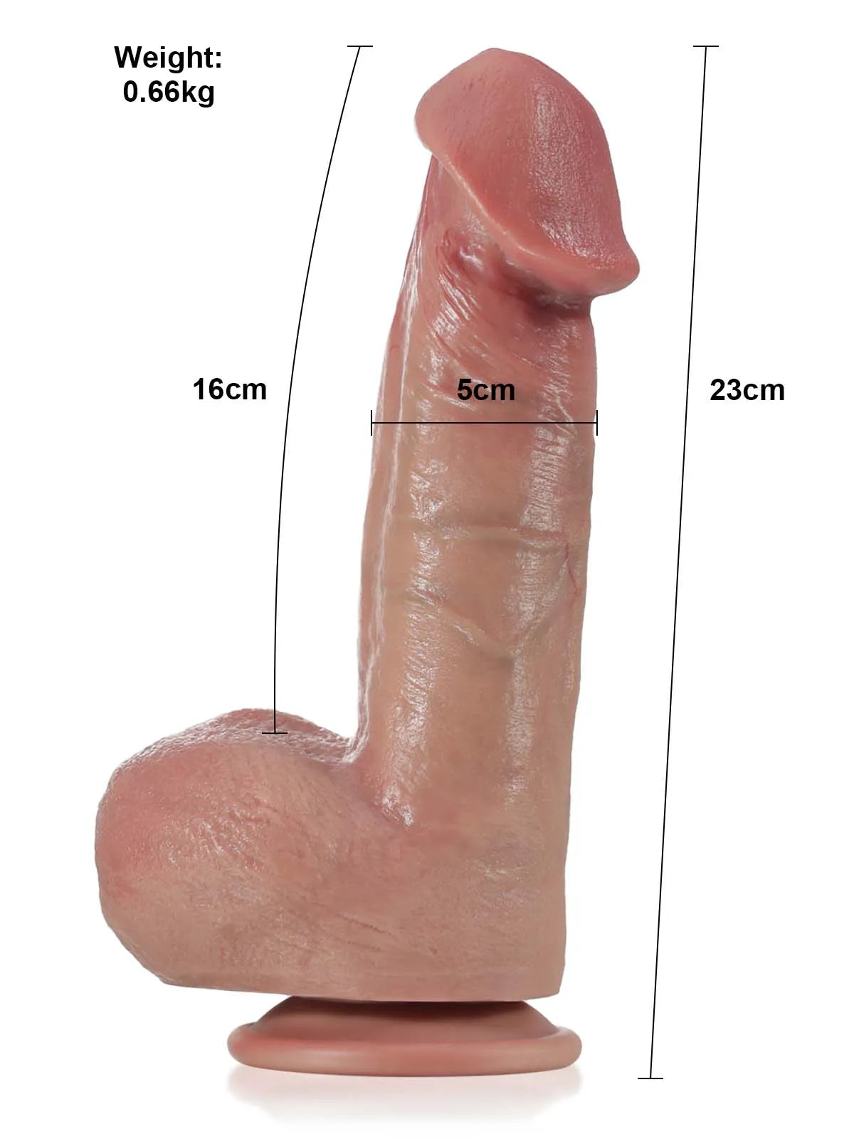 Ettore – Dildo realistico morbido con glande gonfio e testicoli mobili 23 cm
