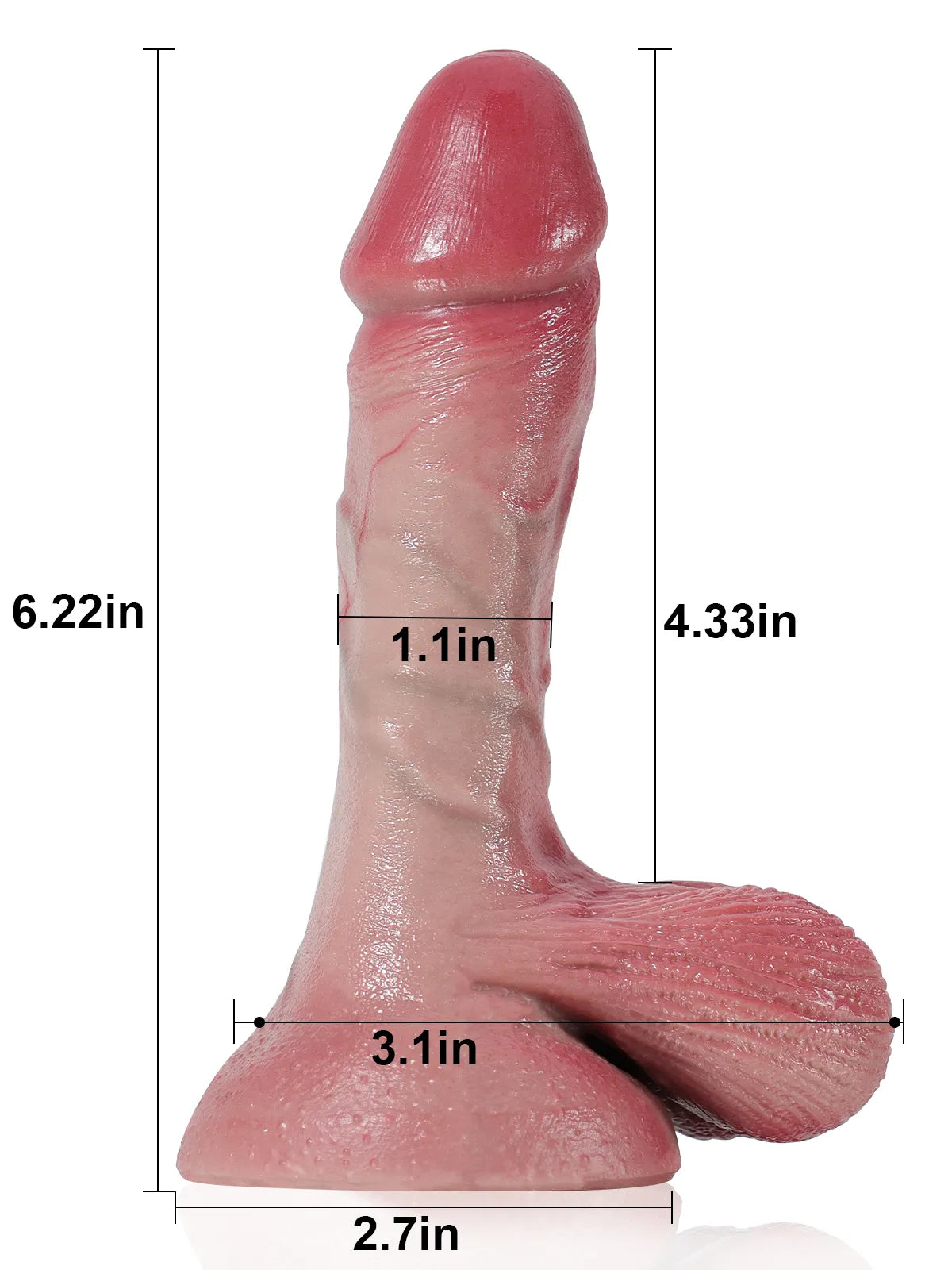 Giuseppe – Dildo realistico piccolo e morbido con testicoli oscillanti 15,8 cm
