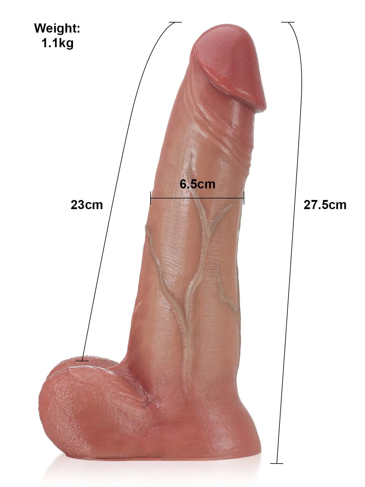 Riccardo - Dildo realistico con pelle scorrevole e Vac-U-Lock 27,5 cm